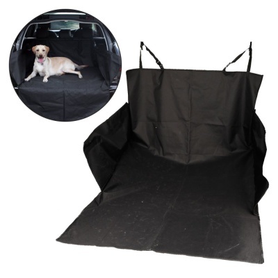 Capa protetora preta para banco traseiro de carro com cão