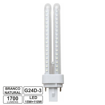 Lâmpada G24 15W=110W 230V LED 4000K 1700lm