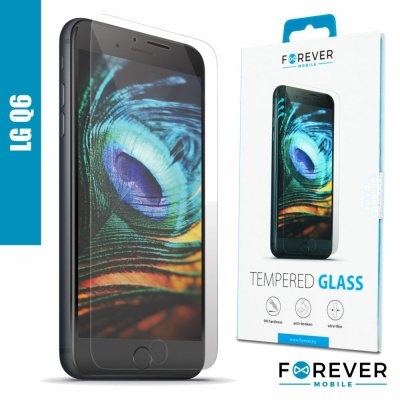 Smartphone LG Q6 com protetor e embalagem FOREVER MOBILE TEMPERED GLASS