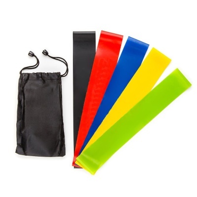 Conjunto 5 Bandas Elásticas P Ginástica E Pilates 60x5cm