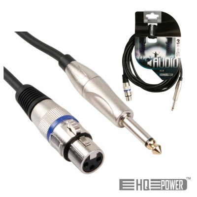 CABO XLR 3P FÊMEA  JACK 6.35MM MACHO 3M MN HQ POWER