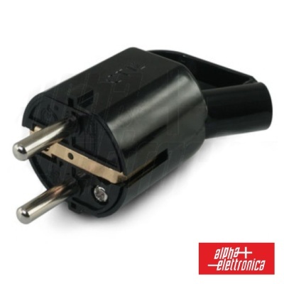 FICHA SCHUKO MACHO C TERRA 250V PRETO