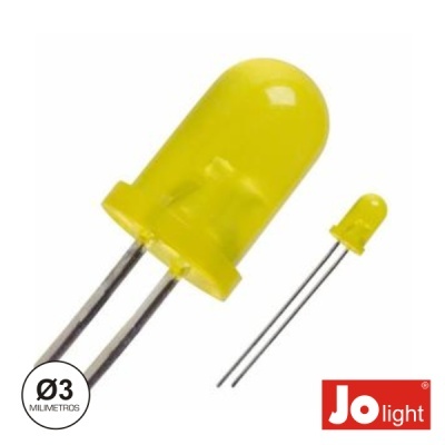 LED 3MM ALTO BRILHO AMARELO DIFUSO JOLIGHT