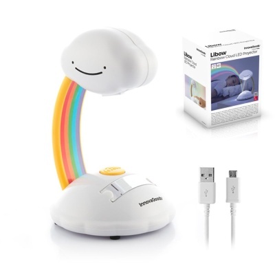 Projetor LED de nuvem com arco-íris e caixa do produto