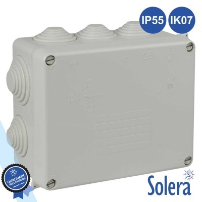 CAIXA DE PASSAGEM ESTANQUE C 10CONES 160x135x70MM SOLERA