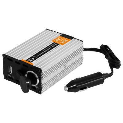 Inversor corrente 12V para 220V com duas portas USB e cabo para isqueiro de carro