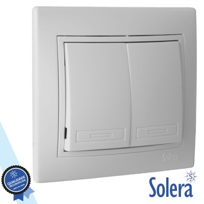 INTERRUPTOR PAREDE DUPLO ENCASTRAR 10A 250V SOLERA