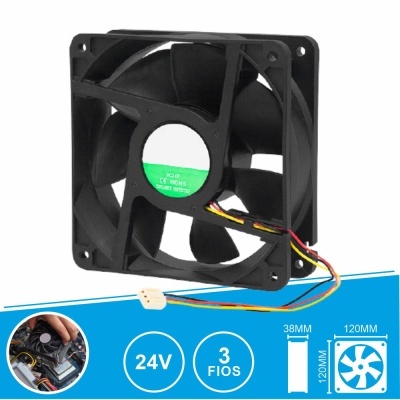 Ventoinha 24V 120x120x38mm 3 Fios