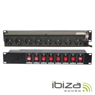 BASE ELÉTRICA C 8 SAÍDAS INTERRUPTORES P RACK 19