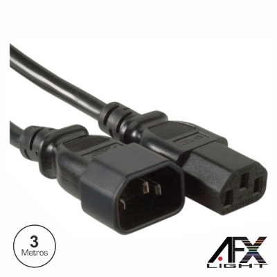 Cabo preto com conectores macho e fêmea e logótipo AFX Light