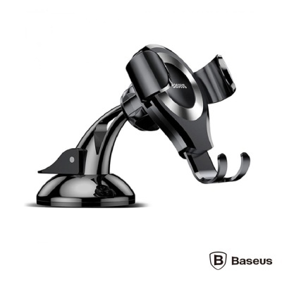 Suporte Baseus para telemóvel automóvel preto e cinzento com ventosa