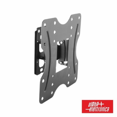 Suporte de parede preto para televisor com logotipo alpha elettronica