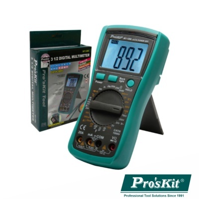 Multímetro digital Pro'sKit MT-1234 com display a mostrar 89.2 e embalagem original