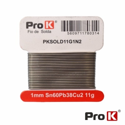 Solda 1mm Sn60Pb38Cu2 11g PROK