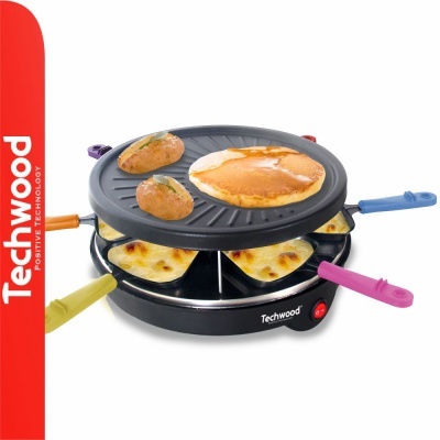 Conjunto de fondue elétrico Techwood com grelha e quatro espátulas coloridas