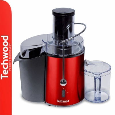 Extractor de sumos Techwood vermelho e preto com copo medidor transparente
