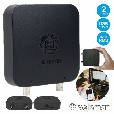 OSCILOSCÓPIO 2 CANAIS P PC USB C GERADOR SINAIS VELLEMAN