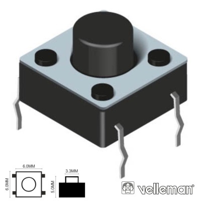 COMUTADOR MICRO SWITCH 6x6MM ALTURA 5MM VELLEMAN