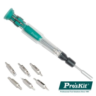 CONJUNTO DE CHAVE ROQUETE C 6 BITS DUPLOS 155MM PROSKIT