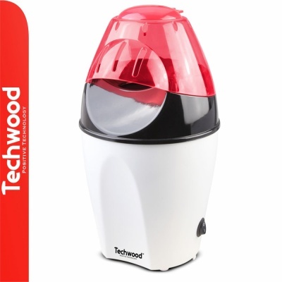 Máquina de pipocas Techwood branco, preto e vermelho