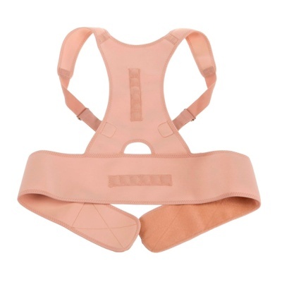 Cinta correção postural rosa claro com alças ajustáveis