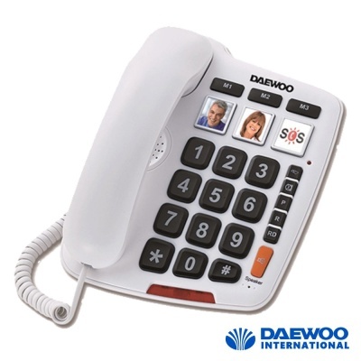 TELEFONE TECLAS GRANDES C 6 MEMÓRIAS DIRETAS BRANCO DAEWOO