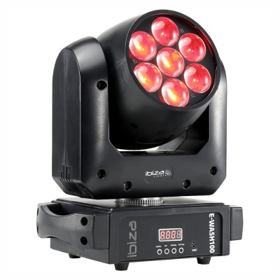 Moving Head 100W Wash RGBW DMX Mic IBIZA