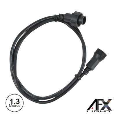 Cabo preto com dois conectores e etiqueta 1.3 Metros da AFX LIGHT