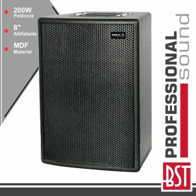 COLUNA PASSIVA PRO 8" 200Wmáx 15MM MDF BST