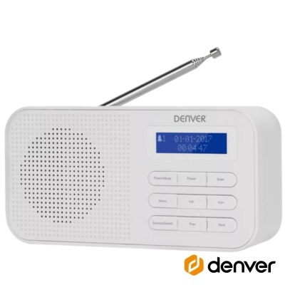 Rádio Portátil C Despertador FMAUX DENVER