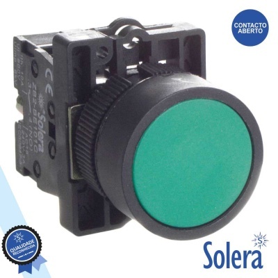 PULSADOR C RETORNO 230V NF VERDE 6kV SOLERA