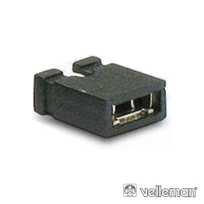 Adaptador USB preto sobre fundo branco com logótipo Velleman