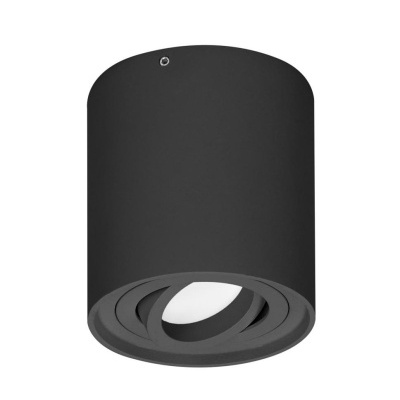 Luminária de teto redonda preta com foco ajustável