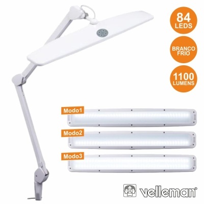 CANDEEIRO 84 LEDS LUMINUSIDADE REGULÁVEL P BANCADA VELLEMAN