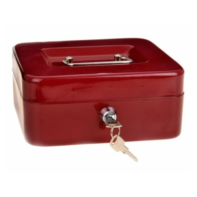 Cofre P Dinheiro em Metal Vermelho