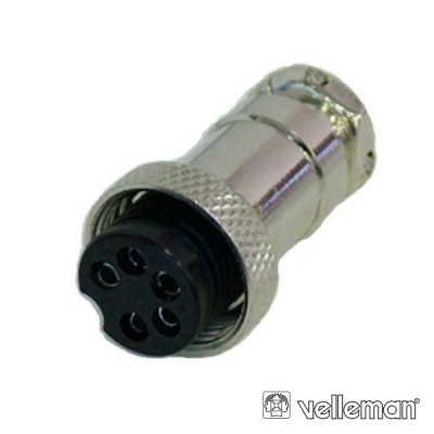 FICHA MICROFONE 5P FÊMEA DE EXTENSÃO VELLEMAN