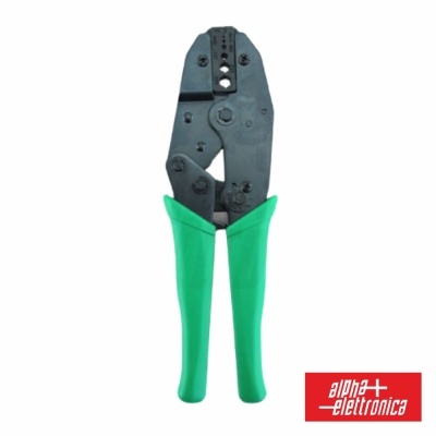Alicate de crimpar com punhos verdes e metal preto