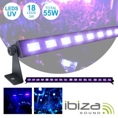 BARRA LEDS UV C 18 LEDS UV 3W E SUPORTE IBIZA