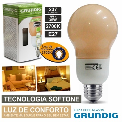 LÂMPADA E27 7W=35W 230V ECO TEC. SOFTONE 237LM GRUNDIG