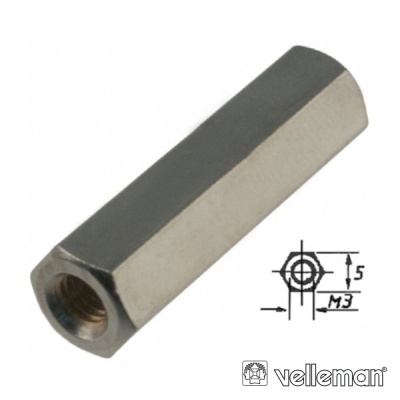 SEPARADOR CIRCUITO IMPR HEXAGONAL METAL 10MM M3 FÊMEAFÊMEA