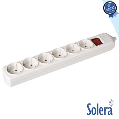 TOMADA ELÉTRICA C 6 SAÍDAS SCHUKO INTERRUPTOR SOLERA