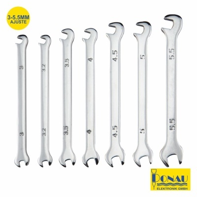CONJUNTO DE 7 CHAVES DE BOCAS 15º~75º 3.0-5.5MM DONAU