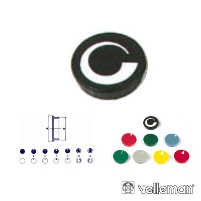 TAMPA P BOTÃO DE 21MM PRETO