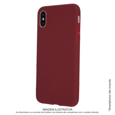 Capa de silicone vermelha para smartphone com recorte para câmara dupla
