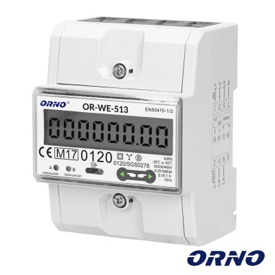 Contador de Energia 230V80A 4.5 Módulos P Calha Din ORNO