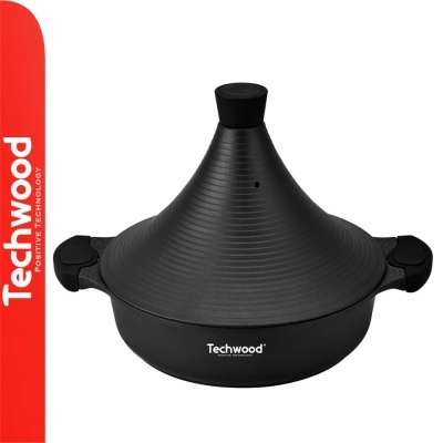 Panelas tipo tagine pretas com tampa cónica na marca Techwood