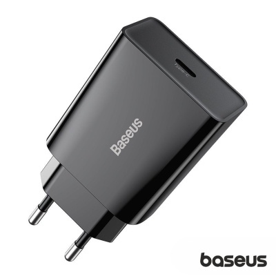 Alimentador Compacto USB-C PD 20W 3A Preto BASEUS