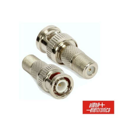 FICHA ADAPTADORA F FÊMEA  BNC MACHO NIQUELADA