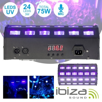 BARRA LEDS UV C 9 LEDS UV 1W E SUPORTE IBIZA