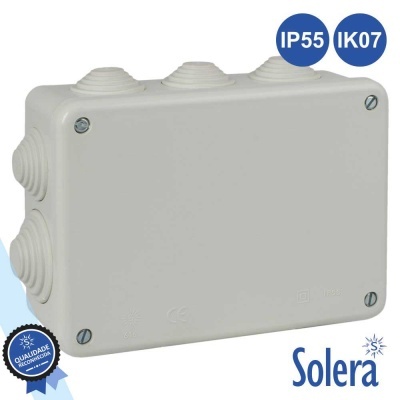 CAIXA DE PASSAGEM ESTANQUE C 8 CONES 153x110x55MM SOLERA